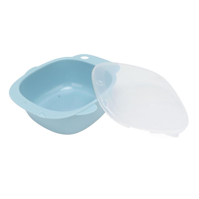 Large Capacity Blue Baby Bowl with Flexible, Fall-Resistant Design and Secure Lid - 400ML Infant Feeding Solution