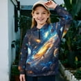thumbnail image 2 of Uorisanigo Kids Sweatshirt Girls Soft Universe Swirl Half Zip Pullover Sweatshirt Oversized Long Sleeve Zipper Sweatshirts Fashion Fall Winter Clothes Quarter Zipper Pullover Shirts, 2 of 7