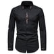 thumbnail image 2 of Camisa de solapa bordada de manga larga con cierre de botón de moda sólida informal para hombre Pompotops oipoqjl50406, 2 of 9