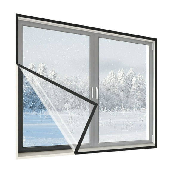 Pgyong 1.8x2M Window Insulation Kit Transparent Film with Adhesive Straps Reusable Window Plastic for Patio Winterizing Thicken Warm Winter Waterproof Attic Insulation Cover