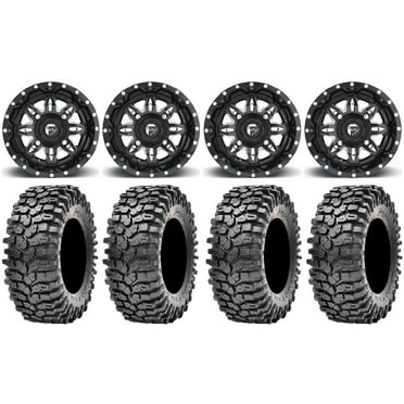Fuel Lethal Black 15" Wheels 35" Roxxzilla Tires Can-Am Commander Maverick Renegade Outlander Defender