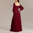 thumbnail image 3 of Taylonsss Womens Solid Color Strapless Stretch Formal Dress Long Sleeve Back Zipper High Slit Evening Gown Sophisticated Party Attire, 3 of 4