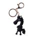 thumbnail image 1 of Llavero con colgante de caballo de dibujos animados en 3D, llavero con anilla de metal, accesorio multifuncional para regalo., 1 of 8