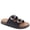 Black, variant on Women’s Slide Sandals Double Adjustable Buckle Faux Leather Sandals with Cork Footbed, Cushioned Arch Support, Lightweight Non-Slip Casual Summer Walking Sandals