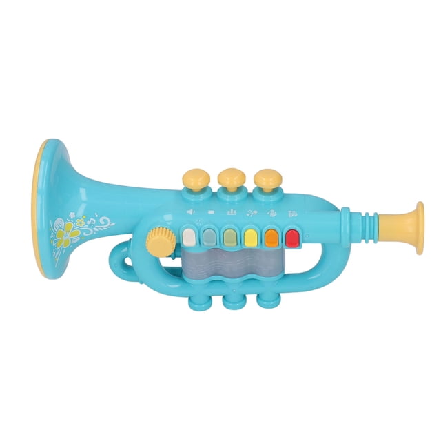 Jouet Corne d'Instrument Simulation Design Effet d'Éclairage Dynamique Jouet Corne d'Instrument de Musique Cadeau avec Lanière pour Plus de 3 Ans