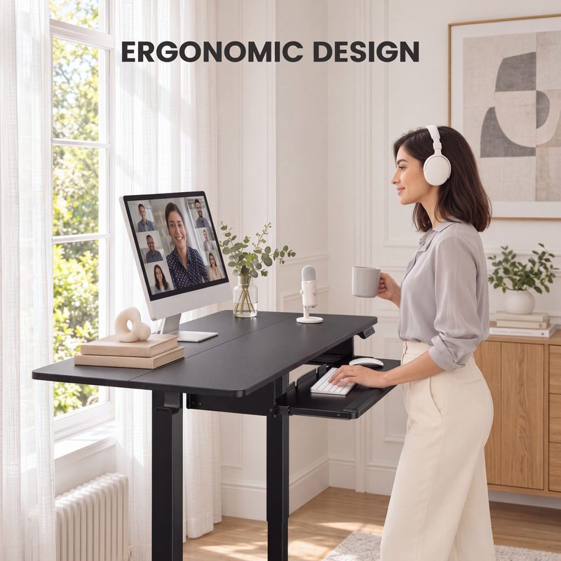 CHITOOMA 48" Electric Standing Desk with Keyboard Tray photo 7
