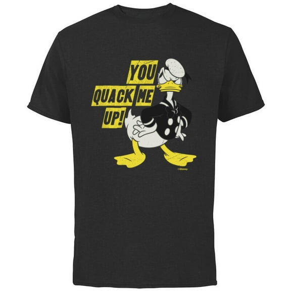 Disney Donald Duck You Quack Me Up Vintage Classics - Short Sleeve Cotton T-Shirt for Adults - Customized-Navy