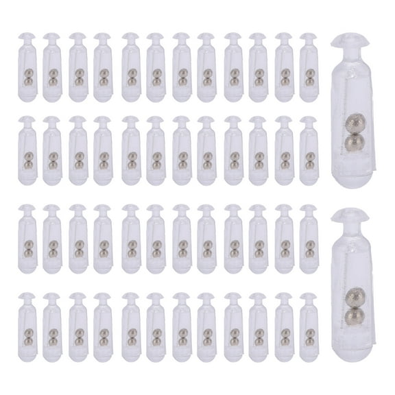 50pcs 15mm Durable Rattle Shake Fishing Lure Bait - Insert Tube Rattles for Soft Lures, Transparent White