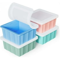 Sparklane - Silicone Freezer Tray for Soup Ice Cubes: 2-Cup Freezing Trays with Lid for Meal Prep - 4Pack Silicon Soup Portion Freeze Tray Make Stock Souped Ice Cube
