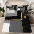 thumbnail image 2 of jejeloiu Abstract Geometric Twin Sheet Sets,Black White Bedding For Men Women 3-Piece, 2 of 7
