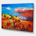 thumbnail image 3 of Designart ' Blossomg Red Poppies Under A Blue Sky ' Traditional Canvas Wall Art Print, 3 of 4