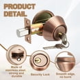 thumbnail image 4 of Uxcell Cylinder Deadbolt Door Lock Round Entry Front Door Handle Sets for Door Copper Tone, 4 of 7
