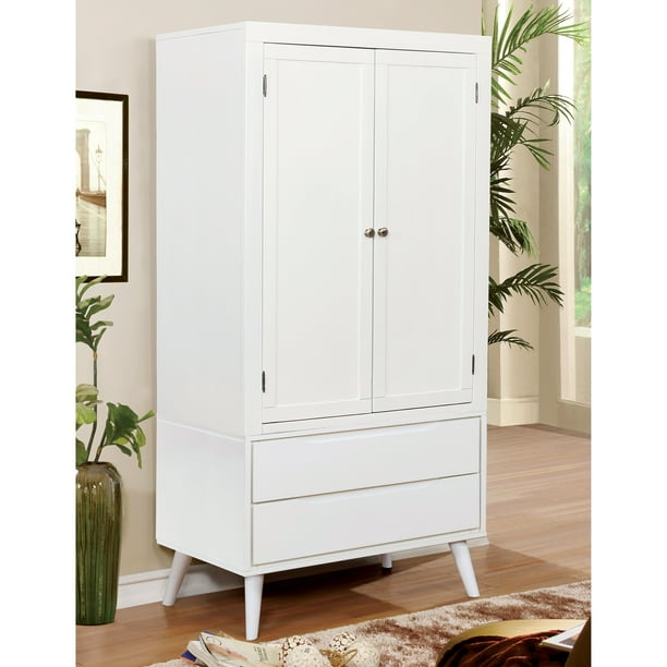 Furniture Of America Fopp Mid Century Solid Wood Armoire Walmart Com Walmart Com