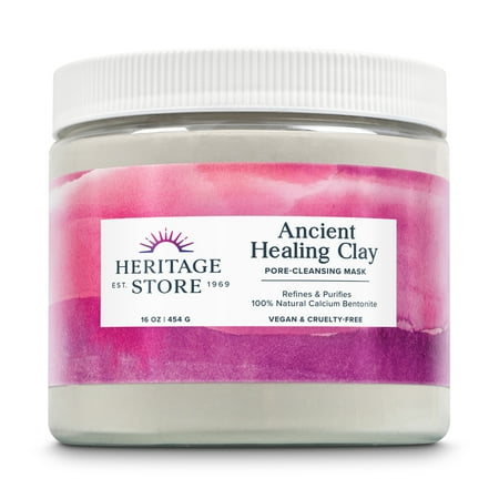 Heritage Store Ancient Healing Clay Pore-Cleansing Mask | Refines & Purifies with 100% Natural Calcium Bentonite