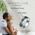 thumbnail image 3 of One Ring Wedding Band for Men or Women 8mm Stainless Steel Ginger Lyne Collection, 3 of 5