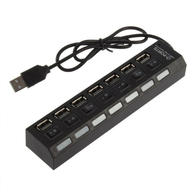 Clearance Sale Universal Black 7 Port USB 2.0 Super High Speed HUB Sharing Switch For Laptop PC Portable Hub Laptop Accessories