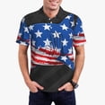 thumbnail image 2 of Balery Shark With USA Flag Printed Men’s Short Sleeve Polo Shirt, Midweight Men's Shirt,Golf Polo shirts -4X-Large, 2 of 8