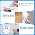 thumbnail image 6 of YOOVEE Wireless Doorbell Kit, 2 Plug-In Receivers, 1076 ft Range, 60 Chimes, 4-Level Volume, IP44 Weatherproof, Memory Function, No Wiring Required for Home/Office, 6 of 6