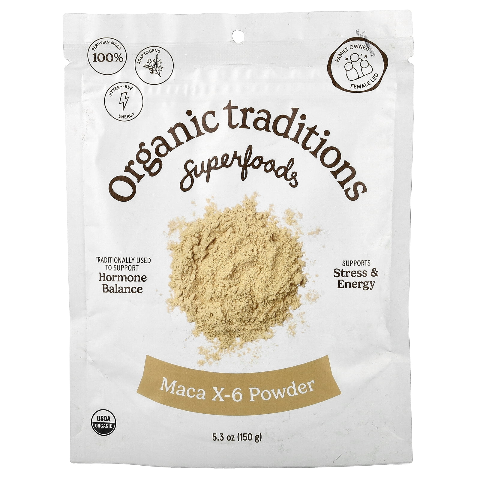 Organic Traditions Organic Maca X-6 Black & Red-Purple 5.3 oz Pkg