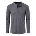 thumbnail image 3 of Camisas De Manga Larga De Algodón Henley Para Hombre, 3 of 7