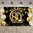 thumbnail image 4 of Yuarrent Banner de fondo de feliz cumpleaños Fondo de fotografía Banner de feliz cumpleaños Kits de decoración para fiestas 80 años Yuarrent HA002690-09, 4 of 6
