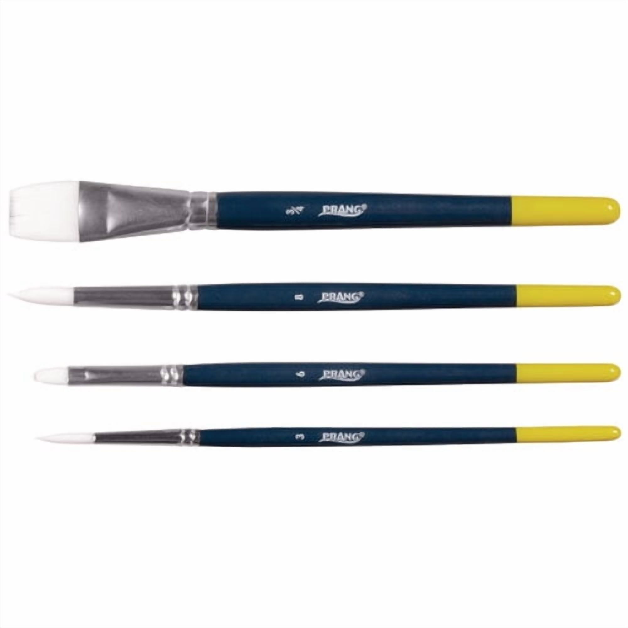 Hobby Four-Brush Set, Assorted, Synthetic, Flat; Round, 4/pack | Bundle of 5