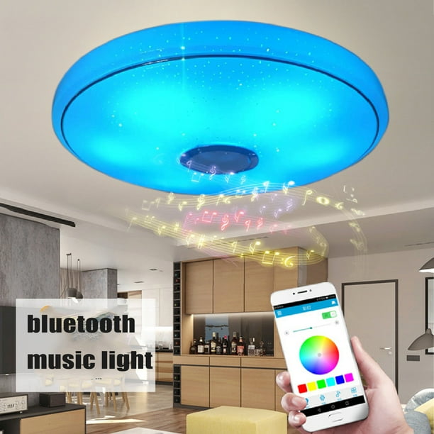 36w Modern Led Music Ceiling Light Bluetooth Speaker Rgb Flush Mount Lamp 256 Colors 3000 6000k Walmart Com Walmart Com