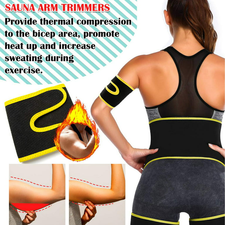 MOLLDAN Men＆Women Sauna Arm Trimmer Sweat Wrap Bands Slimmer for Weight Loss