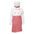 thumbnail image 2 of 1 juego de disfraz de chef para niños, abrigo de cocina, gorro de chef, delantal, suministros para juegos de rol de chef, 2 of 7