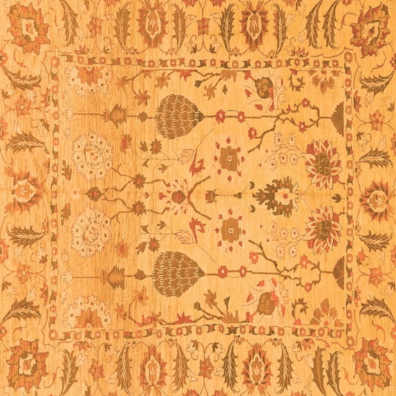 Ahgly Company Indoor Square Abstract Orange Modern Area Rugs, 6' Square