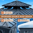 thumbnail image 3 of MEWANG 10' x 10' Hardtop Gazebo with Metal Double Roof and Aluminum Frame, Outdoor Gazebo with Curtains and Nettings for Patio,Garden., 3 of 8