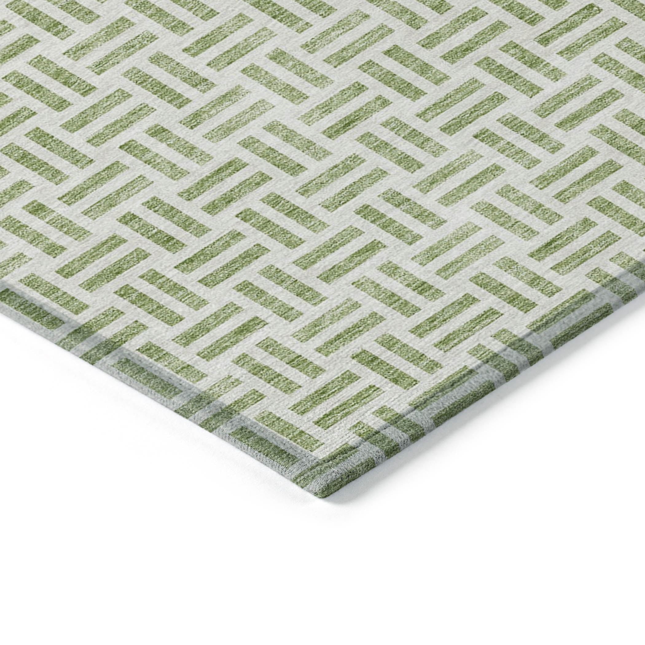 Addison Rugs Chantille Indoor/Outdoor Transitional Geometric Aloe Washable Round Rug, 8' x 8'