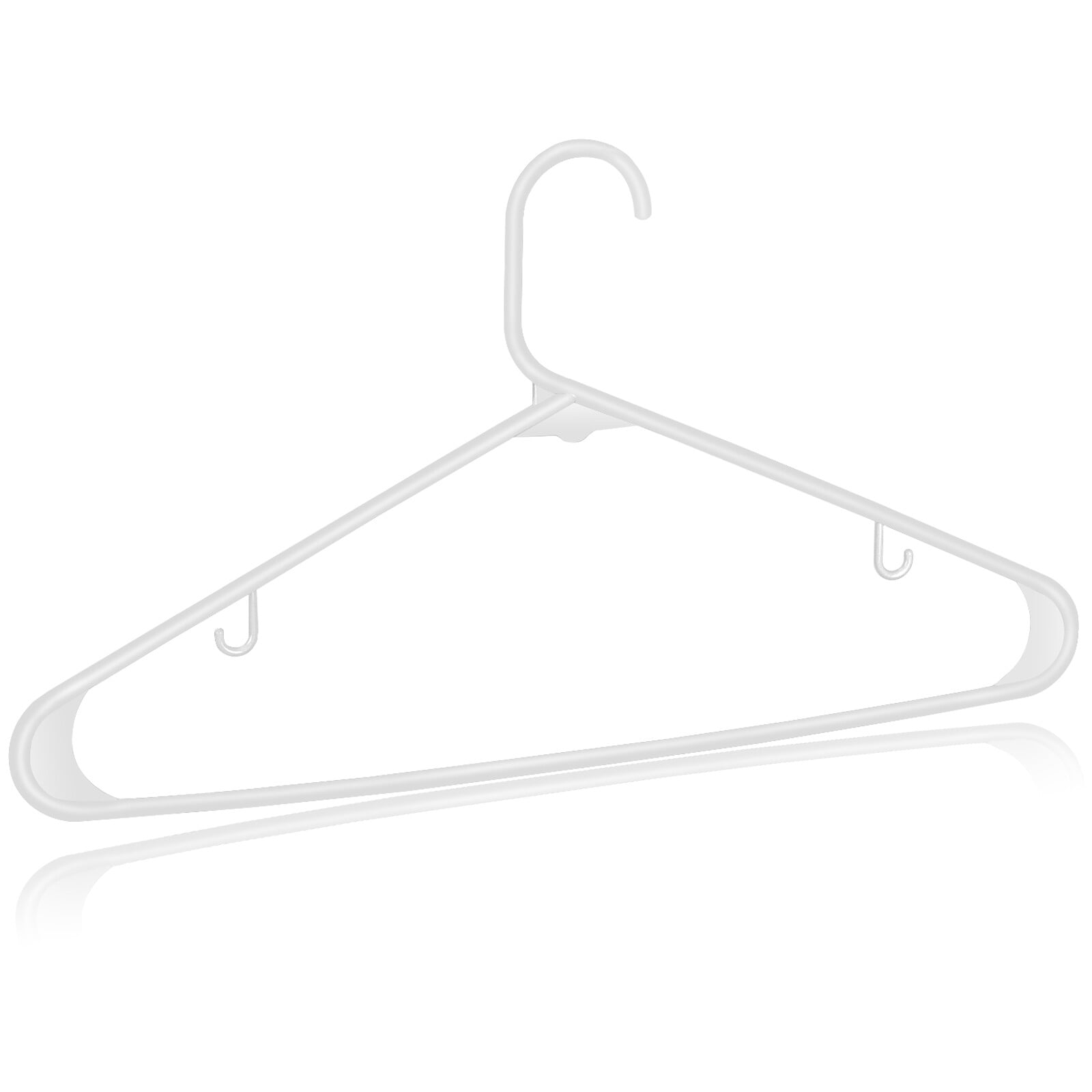 USA Made Super Heavy Duty White Plastic Hangers Pack of 24 Clothes Hangers  with Hook for Scarves, Belts, Straps - Clothing, Suit, and Coat Hangers for