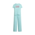 thumbnail image 5 of Joyspun Women's Short Sleeve Sleep Top and Open Leg Pants Pajama Set, 2-Piece, Sizes XS-3X, 5 of 6