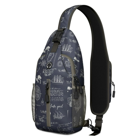 Crossbody Sling Backpack for Women Men Vintage Moon Trave Shoulder Sling Crossbody Casual Chest Bag for Travel Sports Running Hiking
