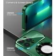 thumbnail image 4 of Magnetic for iPhone 13 Pro Max Case, Compatible with MagSafe, Built-in Camera Lens Protector, Logo View, Military Grade Drop Proof Phone Case Cover, Dark Green, 4 of 13
