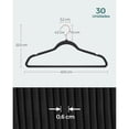 thumbnail image 3 of SONGMICS Juego de 50 Perchas de Terciopelo, 41.5 cm de Largo, con Ganchos Giratorios de 360°, para Camisas de Abrigo Completas, Negro MCRF026B50, 3 of 6
