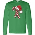 thumbnail image 3 of Inktastic Red and White Candy Cane Santa Christmas Funny Xmas Lights Long Sleeve T-Shirt, 3 of 5