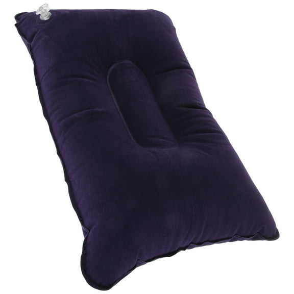 Clispeed PVC Inflatable Outdoor Pillow Inflatable Pillow Flocking Fabric Portable for Camping 1Set