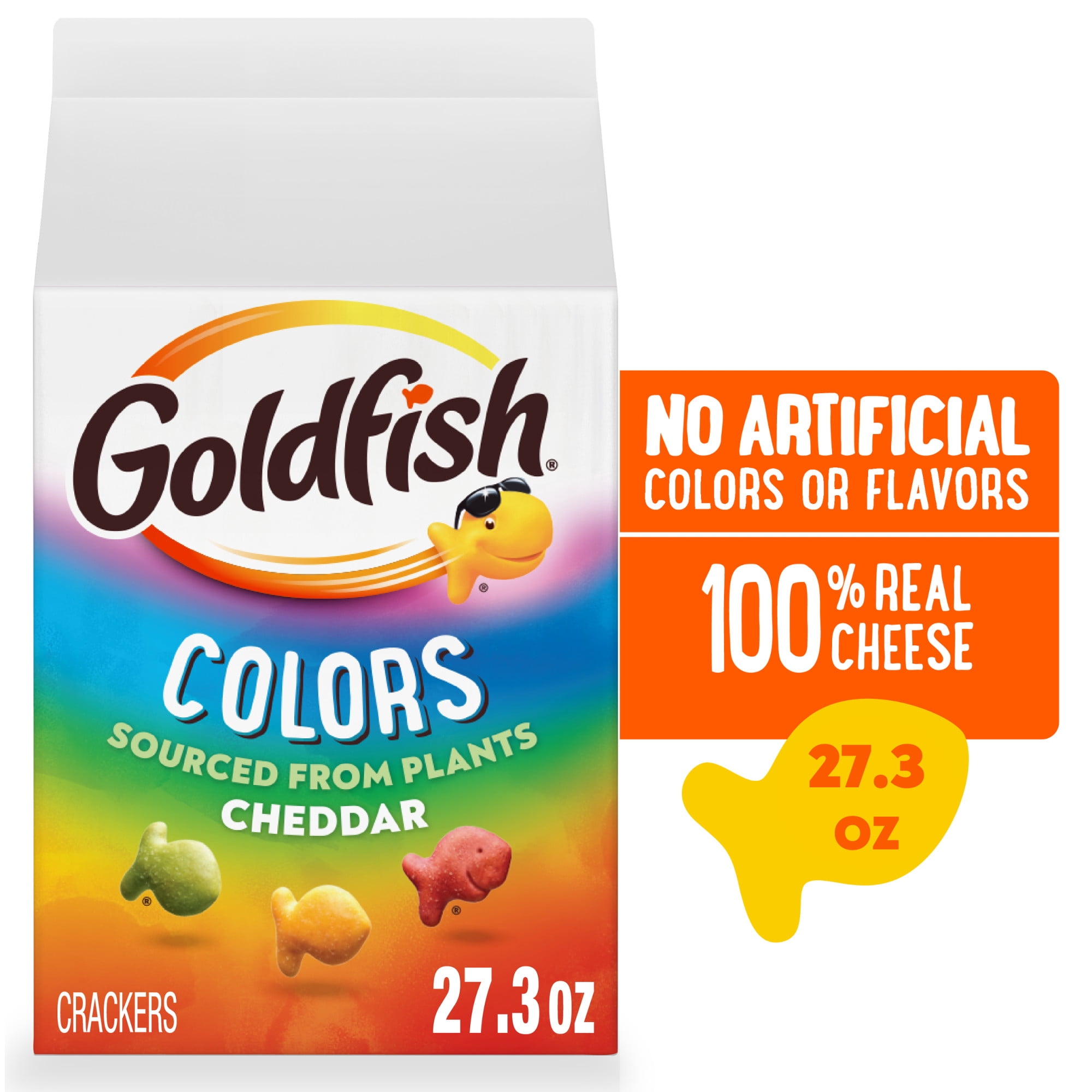 Goldfish Colors Cheddar Cheese Crackers, 27.3 oz Carton