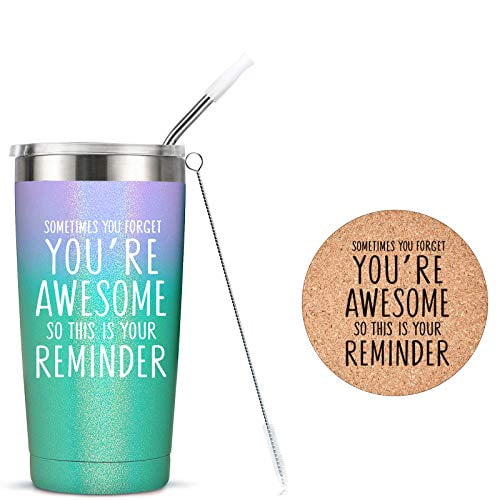 Inspirational Gift for Women Sometimes You Forget You're Awesome So This Is Your Reminder Thank You Gift Keepsake and Paperweight for Coworker Friends Mom Daughter Son 