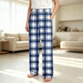 thumbnail image 6 of XAOFW Boys Plaid Pajama Pants Elastic Waist Sleepwear Trousers With Pockets Kids Fall Winter Casual Cozy Bottoms, 6 of 7