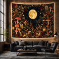 thumbnail image 6 of Moonlit Forest With Mushrooms and Lanterns, Mystical Fantasy for Nature Lovers, Enchanted Woodland Decor, Birthday Gift Tapestry Wall Hanging for Bedroom and Living Room, 6 of 7