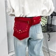 thumbnail image 2 of relayinert Stylish Rivet Steampunk Utility Hip Belt Bag Cosplay And Everyday Waterproof Fabric Is red 1Set, 2 of 6
