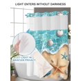 thumbnail image 4 of No Hook Cloth Fabric Shower Curtain with Snap in Liner, Ocean Starfish Waterproof Shower Curtains Set with See Through Top Window, Coastal Seaside Shell Modern Beach Bath Curtains Shower 66"x72", 4 of 6
