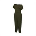 thumbnail image 4 of destyer Combinaison à Poches Manches Courtes Combinaison une Épaule Décontractée pour Femmes, Vert Armée, m, 4 of 5