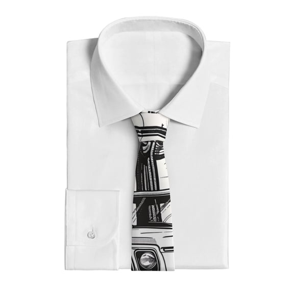 Uemuo Vintage Cactus Pickup Pattern Men's Necktie Classic Silk Tie Woven Jacquard Neck Ties Business Necktie Gift for Men