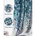 thumbnail image 3 of Teal Eucalyptus Leaf Blackout Curtains for Bedroom Living Room Darkening Curtains 63 Inches Long Spring Botanical Watercolor Window Curtain 2 Panels Set Window Treatment Grommet Drapes 52"x63", 3 of 9