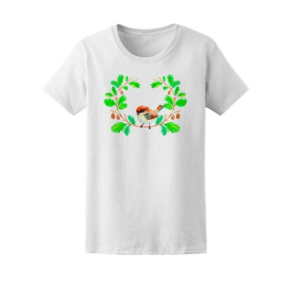 Beautiful Floral Little Bird Tee Women's -Image by Shutterstock