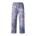 thumbnail image 5 of Relaxed Fit Cargo Pants For Men Elastic Drawstring Waist Casual Work Pants Tie‑Dye Print Wide Leg Long Trousers, 5 of 7